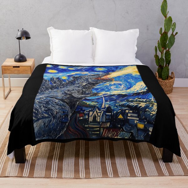 Item preview, Vincent Van Gojira Vincent Van Goghzilla Godzilla Destroying The Starry Night designed and sold by MargarettaYeage.