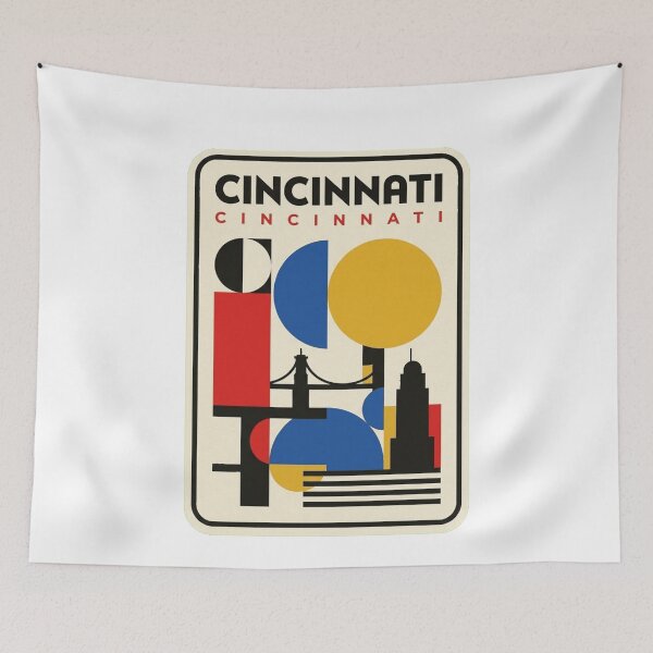 Item preview, Retro Cincinnati Bauhaus Geometric Skyline designed and sold by k3rstman1.