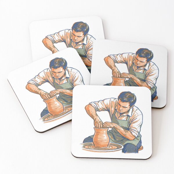 Item preview, Potter Shaping a Vessel at the Wheel designed and sold by gladymar2015.