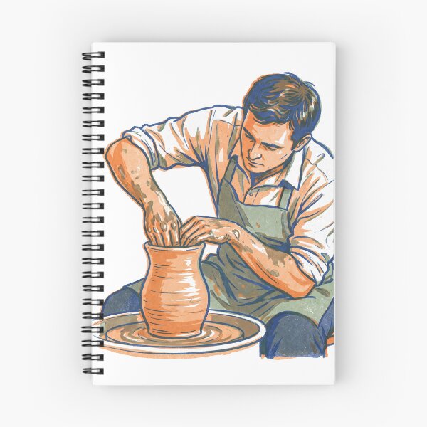 Item preview, Potter Shaping a Vessel at the Wheel designed and sold by gladymar2015.