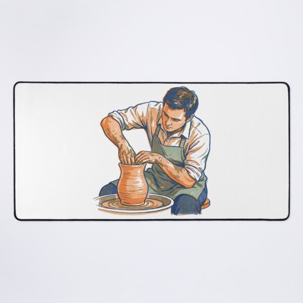 Item preview, Potter Shaping a Vessel at the Wheel designed and sold by gladymar2015.