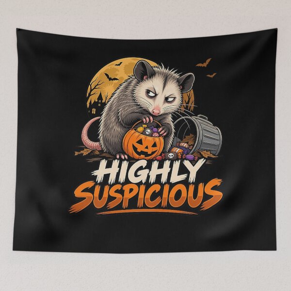 Item preview, Spooky Candy Possum Pumpkin Trash Mischief Halloween Opossum designed and sold by AmberWild.