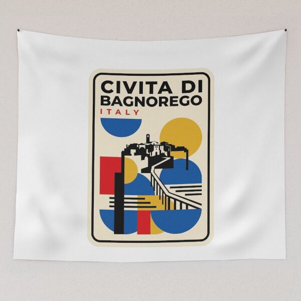 Item preview, Retro Civita Di Bagnoregio Bauhaus Geometric Skyline designed and sold by k3rstman1.