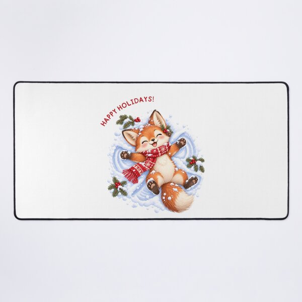 Item preview, Happy Holidays Fox Making Snow Angel designed and sold by mycute-stickers.