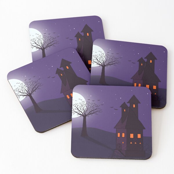 Item preview, Spooky Haunted House Under Full Moon Night designed and sold by ArtisticJump.