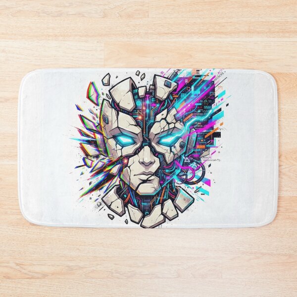 Item preview, Shattered Cyberpunk Robot Face Glitch Art designed and sold by Rahat3344.