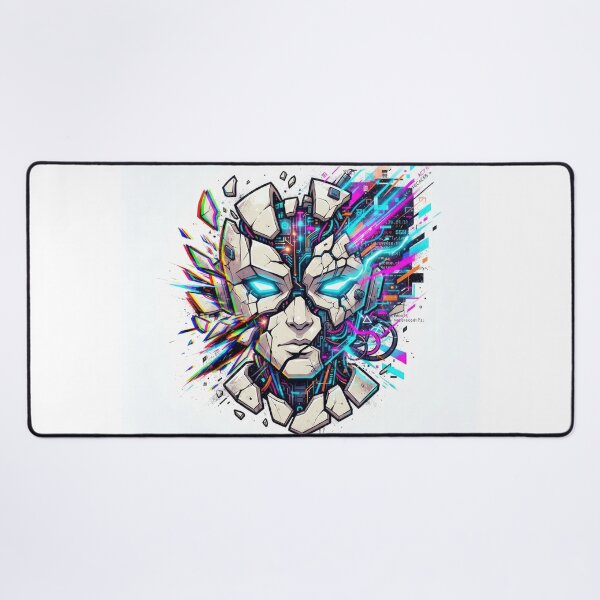 Item preview, Shattered Cyberpunk Robot Face Glitch Art designed and sold by Rahat3344.