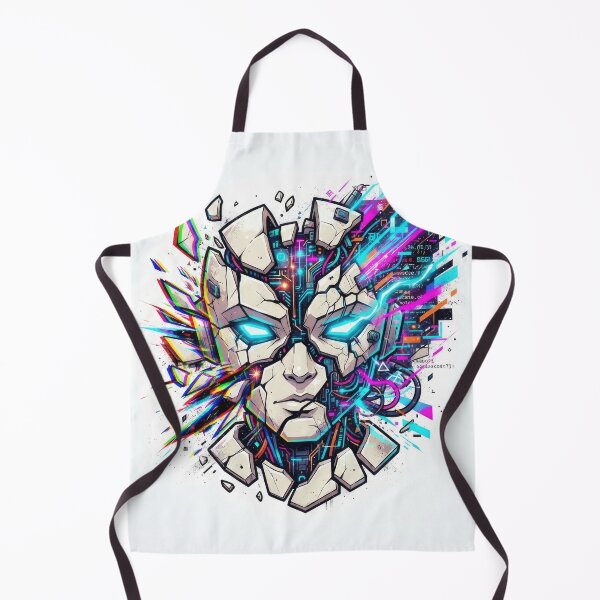 Item preview, Shattered Cyberpunk Robot Face Glitch Art designed and sold by Rahat3344.