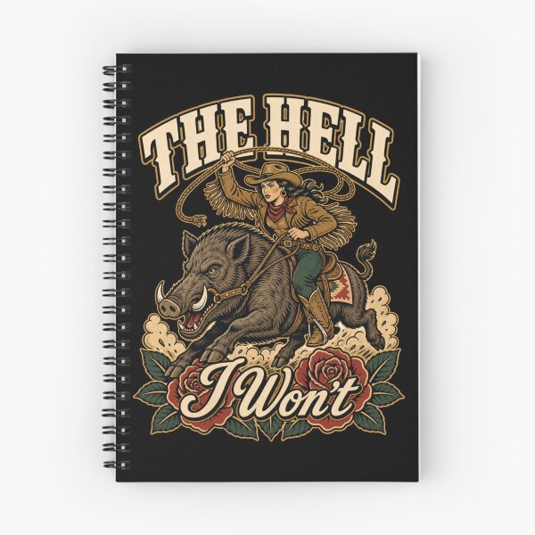 Item preview, The Hell I Won't Cowgirl Riding Wild Boar Western Rodeo designed and sold by AmberWild.
