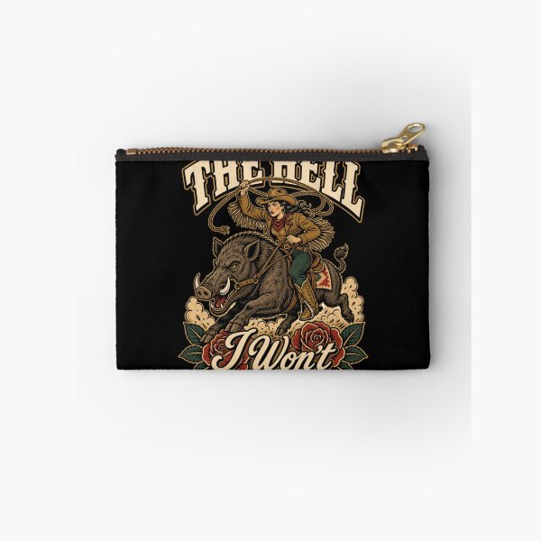 Item preview, The Hell I Won't Cowgirl Riding Wild Boar Western Rodeo designed and sold by AmberWild.