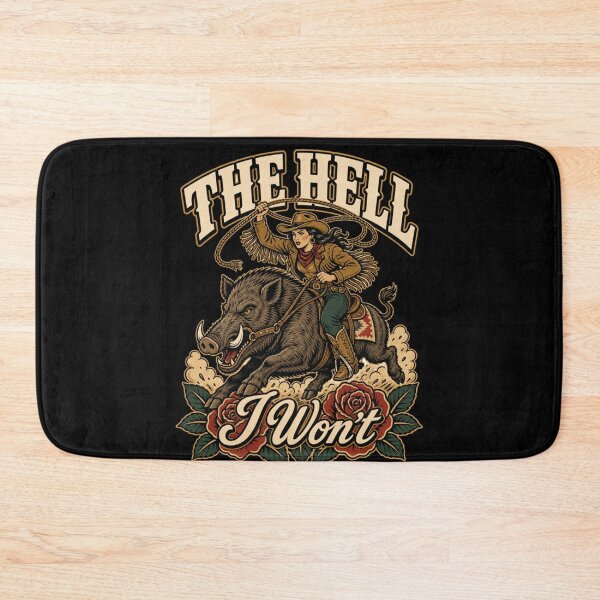 Item preview, The Hell I Won't Cowgirl Riding Wild Boar Western Rodeo designed and sold by AmberWild.