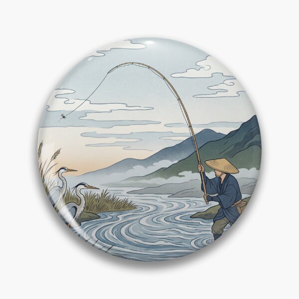 Item preview, Ukiyo-e Fly Fisher in Morning Mist designed and sold by gladymar2015.