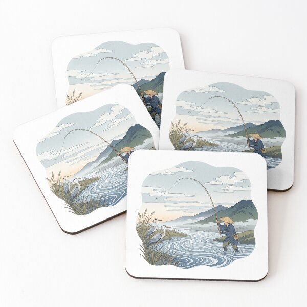 Item preview, Ukiyo-e Fly Fisher in Morning Mist designed and sold by gladymar2015.