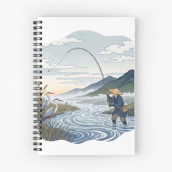 Item preview, Ukiyo-e Fly Fisher in Morning Mist designed and sold by gladymar2015.