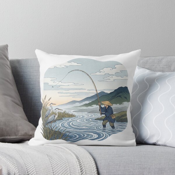 Item preview, Ukiyo-e Fly Fisher in Morning Mist designed and sold by gladymar2015.
