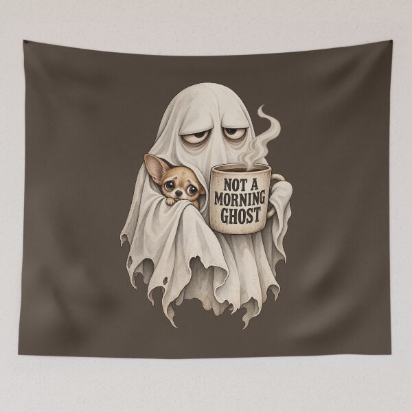 Item preview, Not A Morning Ghost Halloween Chihuahua designed and sold by AmiGraph.