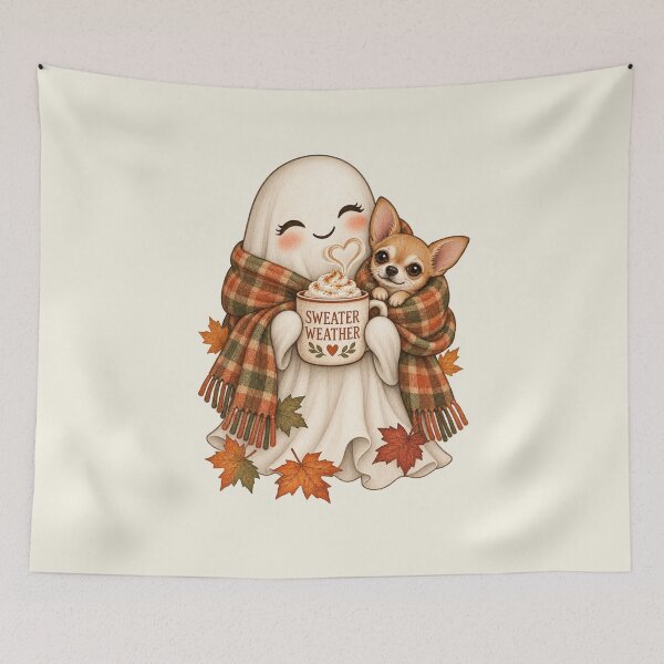 Item preview, Sweater Weather Ghost Halloween Chihuahua designed and sold by AmiGraph.