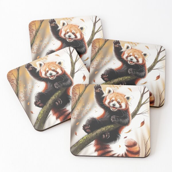 Item preview, Red Panda on Tree Branch Autumn Illustration designed and sold by SellingWSarah17.