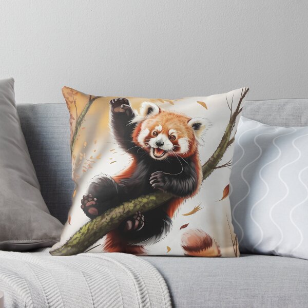 Item preview, Red Panda on Tree Branch Autumn Illustration designed and sold by SellingWSarah17.