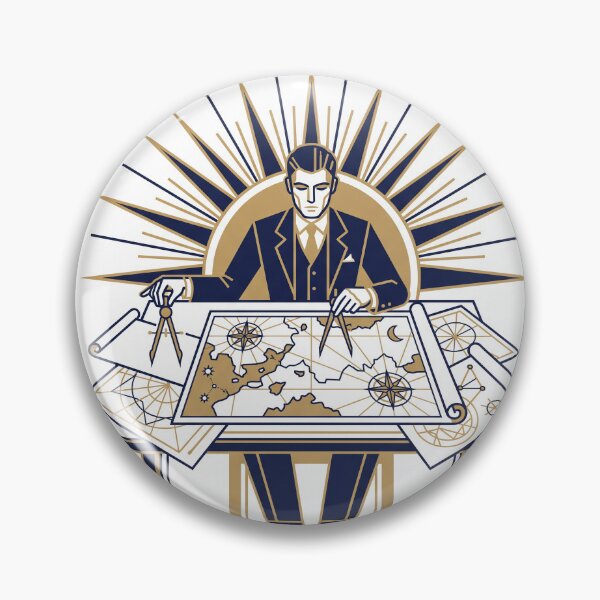 Item preview, Art Deco Cartographer at the Drafting Table designed and sold by gladymar2015.