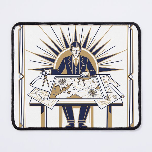 Item preview, Art Deco Cartographer at the Drafting Table designed and sold by gladymar2015.
