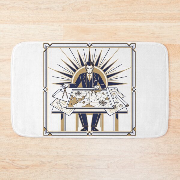 Item preview, Art Deco Cartographer at the Drafting Table designed and sold by gladymar2015.