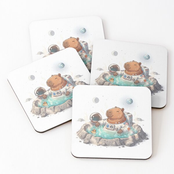 Item preview, Cute Astronaut Capybara In Moon Hot Tub designed and sold by Rahat3344.