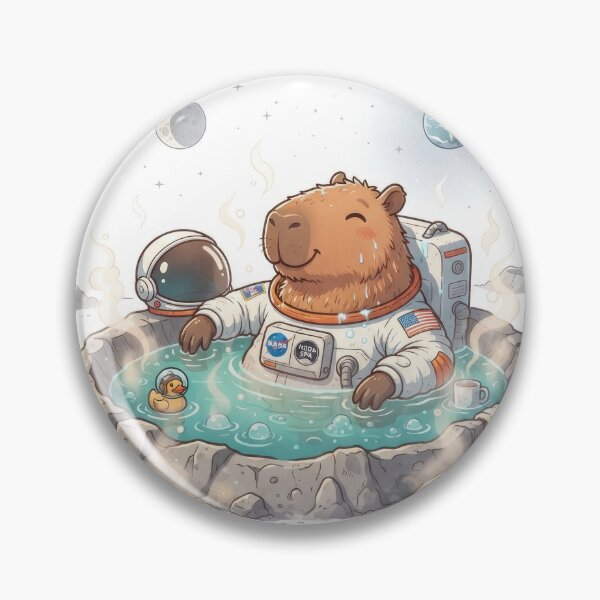 Item preview, Cute Astronaut Capybara In Moon Hot Tub designed and sold by Rahat3344.