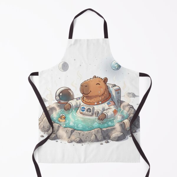 Item preview, Cute Astronaut Capybara In Moon Hot Tub designed and sold by Rahat3344.