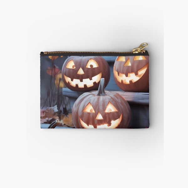 Item preview, Glowing Jack-O-Lanterns on Porch Steps Halloween Photo designed and sold by SellingWSarah17.