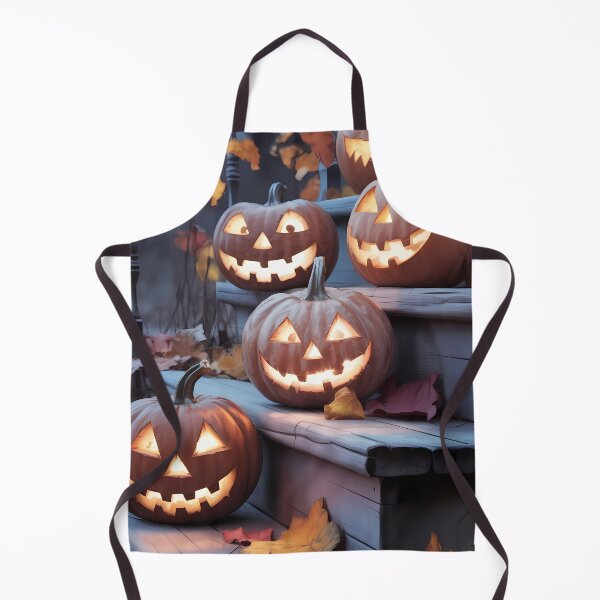 Item preview, Glowing Jack-O-Lanterns on Porch Steps Halloween Photo designed and sold by SellingWSarah17.