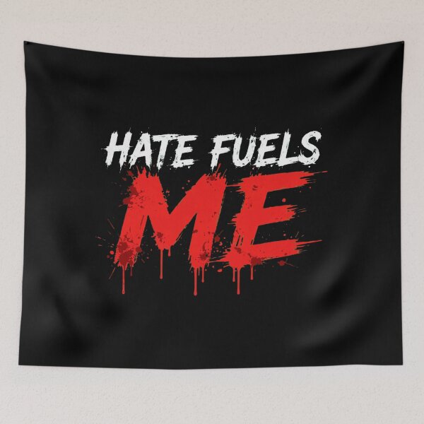 Item preview, HATE FUELS ME - Red Splatter White Grunge Aggressive Streetwear designed and sold by VYBE DARK Studio.