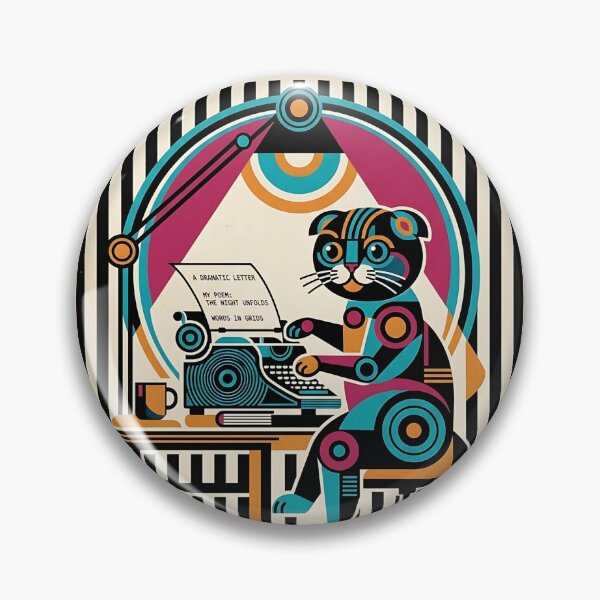 Item preview, Tuxedo Cat Typewriter Poet designed and sold by PictoVibe.