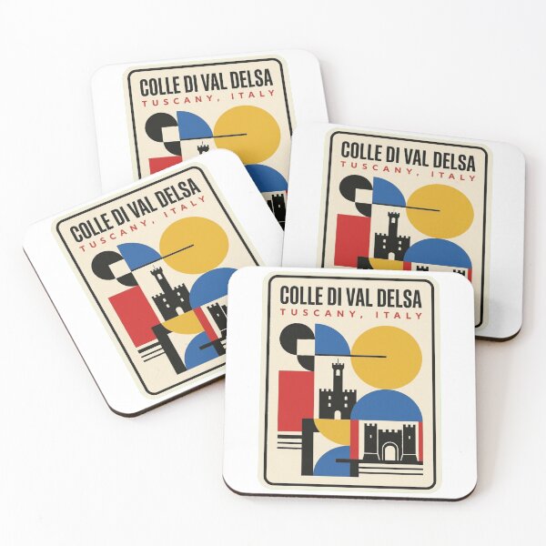 Item preview, Retro Colle Di Val Delsa Bauhaus Geometric Skyline designed and sold by k3rstman1.
