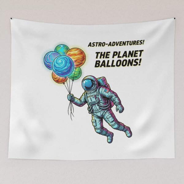 Item preview, Astro Adventures Floating Astronaut Planet Balloons Art designed and sold by Rahat3344.
