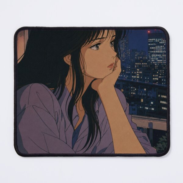 Item preview, Retro Anime Girl Watching Tokyo at Night designed and sold by vekotpu.