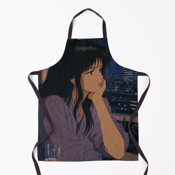 Item preview, Retro Anime Girl Watching Tokyo at Night designed and sold by vekotpu.