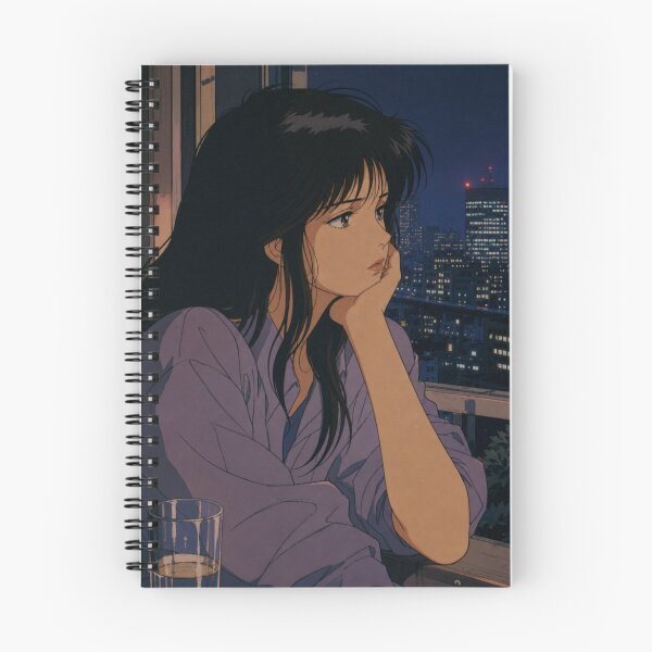 Item preview, Retro Anime Girl Watching Tokyo at Night designed and sold by vekotpu.