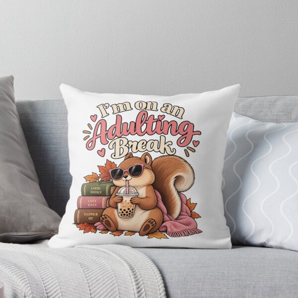 Item preview, I'm on an Adulting Break | Funny Woodland Animal Boba Lover Design designed and sold by HOUSE OF VMH.