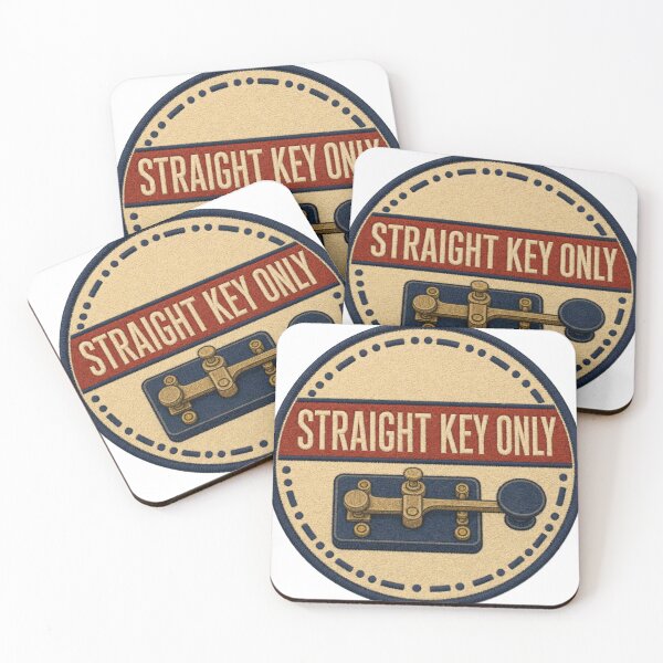 Artikelvorschau, Straight Key Only Morsetaste Telegrafie Aufnaeher entworfen und verkauft von BoosterShop.