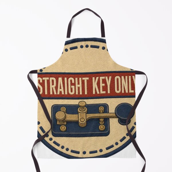 Artikelvorschau, Straight Key Only Morsetaste Telegrafie Aufnaeher entworfen und verkauft von BoosterShop.