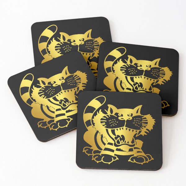 Item preview, Mighty Cats Retro Logo Drawing Black and Gold Series designed and sold by Luke Foran Sports Art.