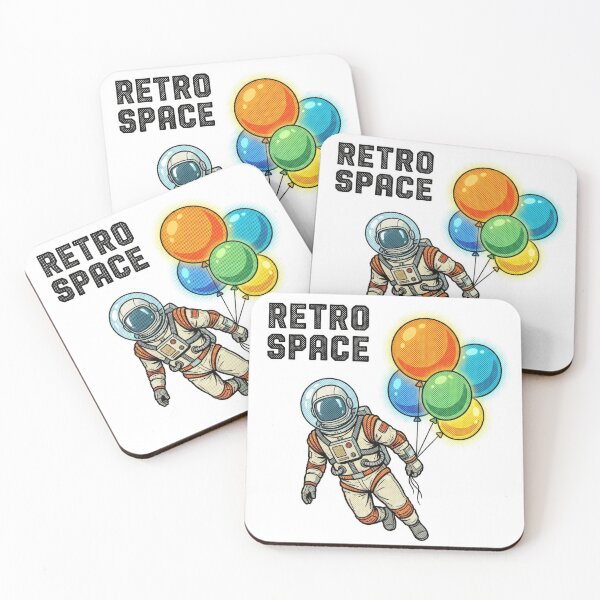 Item preview, Retro Space Astronaut Holding Colorful Balloons Art designed and sold by Rahat3344.