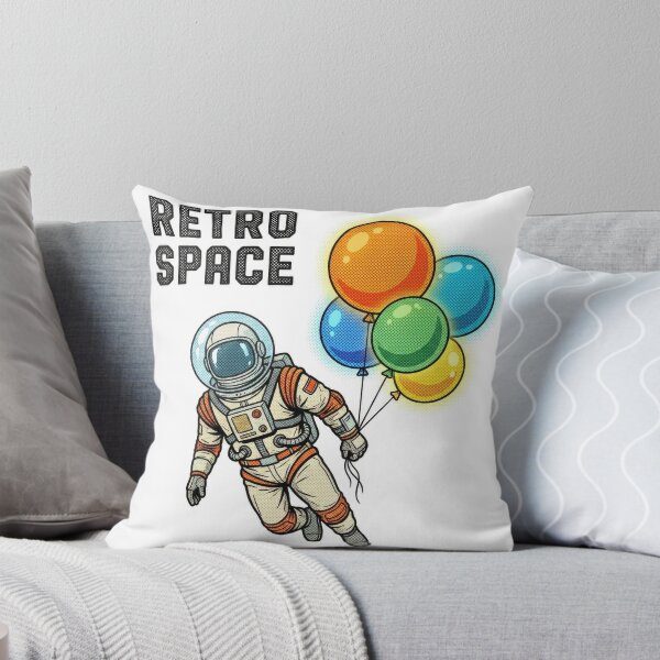 Item preview, Retro Space Astronaut Holding Colorful Balloons Art designed and sold by Rahat3344.