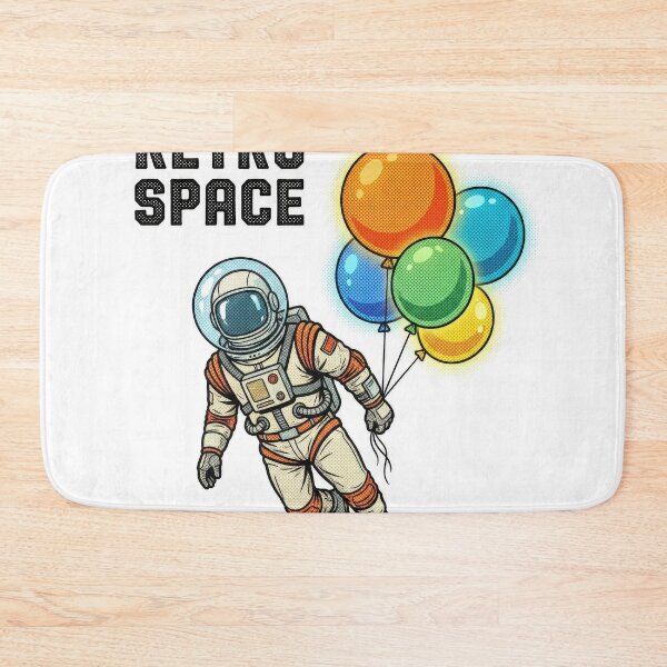 Item preview, Retro Space Astronaut Holding Colorful Balloons Art designed and sold by Rahat3344.