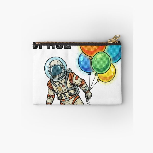 Item preview, Retro Space Astronaut Holding Colorful Balloons Art designed and sold by Rahat3344.
