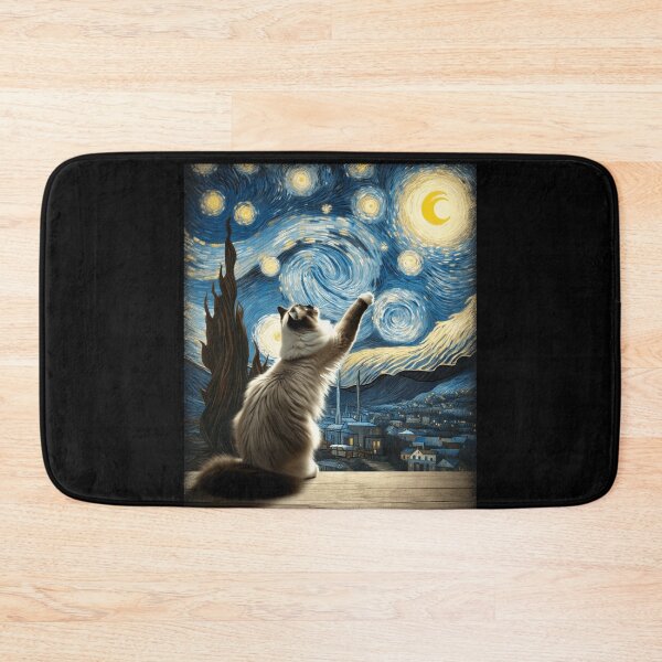Item preview, Van Gogh Starry Night Moon Artistic Pet Lover Ragdoll Cat designed and sold by AmberWild.