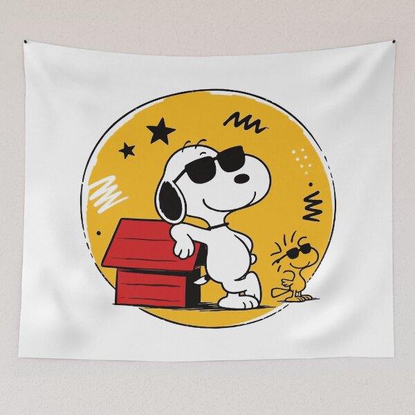 Item preview, Snoopy Joe Cool and Woodstock Retro Yellow Badge - Peanuts Comic Art designed and sold by killem667.
