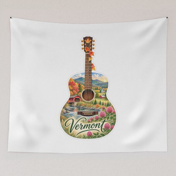 Item preview, Vermont Autumn Countryside Guitar designed and sold by Whimspired By Paxx.
