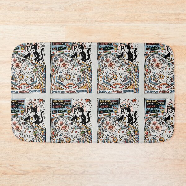 Item preview, Tuxedo Cat Pinball Champion designed and sold by PictoVibe.